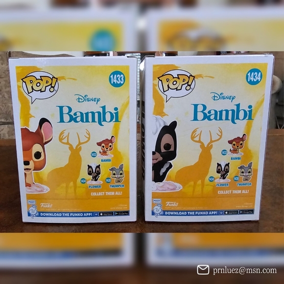Funko Pop Disney Classics Bambi & Flower, Lot of 2 - Picture 7 of 10
